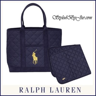 Ralph lauren navy quilt baby bag pl
