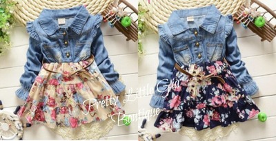 Fall Floral Denim Dress