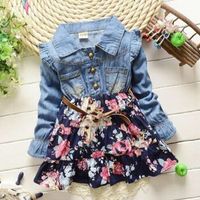 Fall Floral Denim Dress - Thumbnail 1