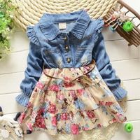Fall Floral Denim Dress - Thumbnail 2