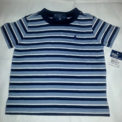 New blue striped ralph lauren polo top