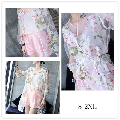 S-2XL Summer Floral Sun Protection Coat SP152454
