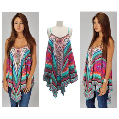 Bright Print Flowy Top
