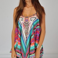Bright Print Flowy Top - Thumbnail 1