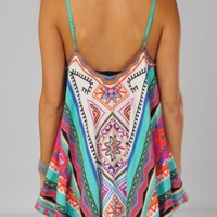 Bright Print Flowy Top - Thumbnail 3