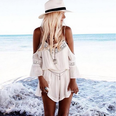 Sweet v-neck lace suspenders piece pants   42707