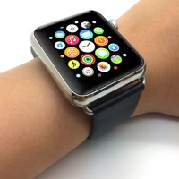 Apple Watch Band, Genuine Leather Strap Wrist Band Replacement with Adapter Metal Clasp for Apple Watch 38mm 42mm All models  - Thumbnail 2