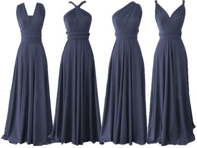long bridesmaid dresses, navy blue bridesmaid dress, convertible bridesmaid dress, cheap bridesmaid dress, chiffon bridesmaid dress, BD14555