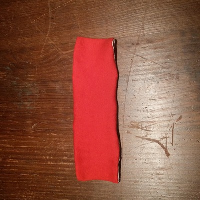 Reversible red/natural headband