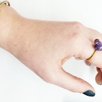 Raw Amethyst Brass Ring Size 7.5 - Thumbnail 3