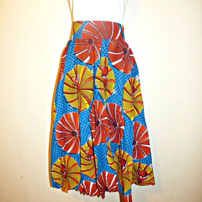 Blood orange midi circle skirt - Thumbnail 1