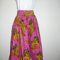 Pomegranate Midi Circle Skirt