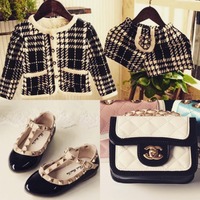 Black & White Plaid Short Set - Thumbnail 1