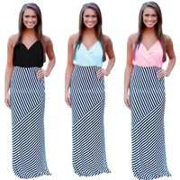 Striped Maxi Dress - Thumbnail 1