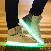 HI TOP LIGHT UP SNEAKERS (WHITE) - Thumbnail 1