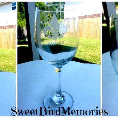 Saints wine glass 