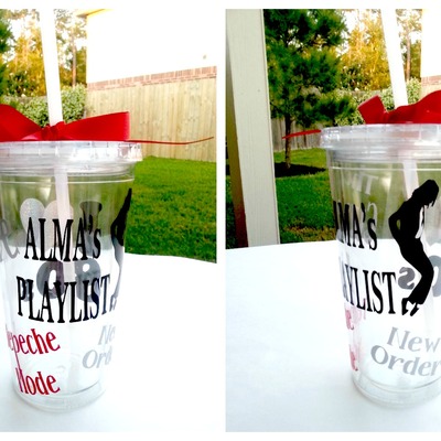 I heart 80's theme tumbler 