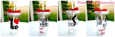 I heart 80's theme tumbler 