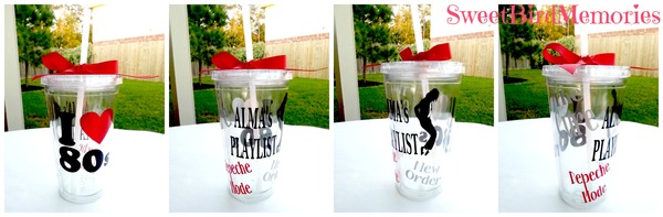 I heart 80's Theme Tumbler 