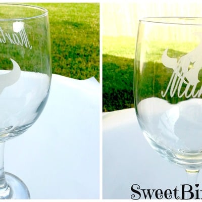 Texans wine glass 