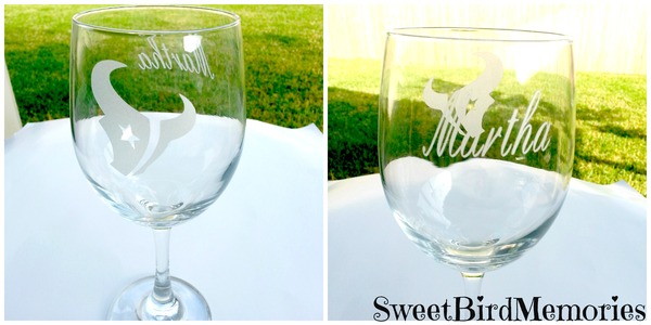 Texans Wine Glass 