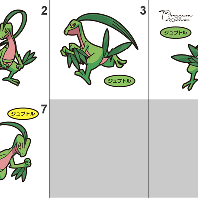 253 grovyle pan stickers pokemon - Thumbnail 4