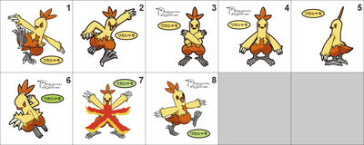 256 Combusken Pan Stickers Pokemon