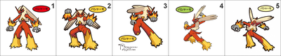 257 Blaziken Pan Stickers Pokemon