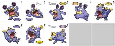 294, 295 Loudred, Exploud Pan Stickers Pokemon