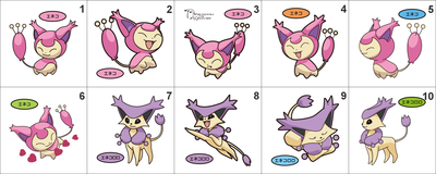 300, 301 Skitty, Delcatty Pan Stickers Pokemon