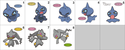 353, 354 Shuppet, Banette Pan Stickers Pokemon