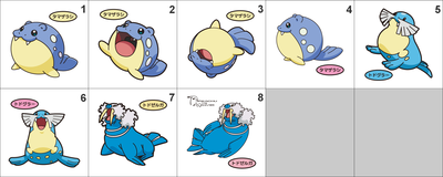 363, 364, 365 Spheal, Sealeo, Walrein Pan Stickers Pokemon