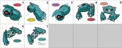 374, 375, 376 Beldum, Metang, Metagross Pan Stickers Pokemon