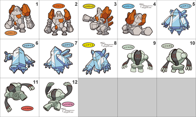 377, 378, 379 Regirock, Regice, Registeel Pan Stickers Pokemon