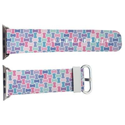 Apple watch band, genuine leather strap wrist band replacement with adapter metal clasp for apple watch 38mm 42mm all models (summer pattern wb12)