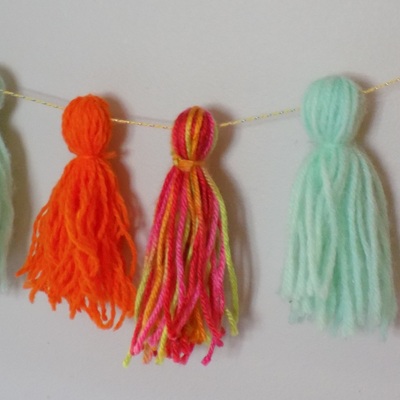 Custom yarn tassel garland