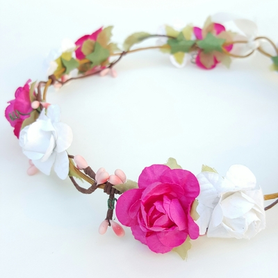 White & pink floral crown ♥