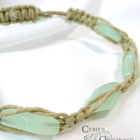Beaded Hemp Bracelets - Green Tones - Thumbnail 2