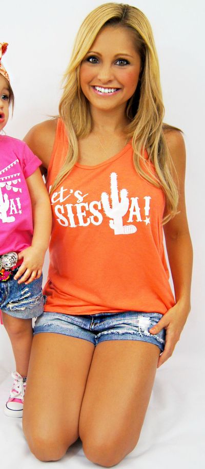 XS, Sm, Med Let's Siesta Racerback Woman's Graphic Tank