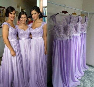 long bridesmaid dresses, lilac bridesmaid dress, lace bridesmaid dress, modest bridesmaid dress, bridesmaid dress 2018, BD145381