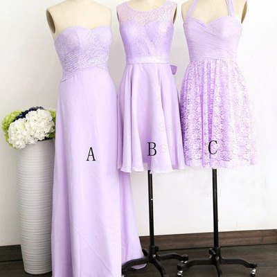 Mismatched bridesmaid dresses, lilac bridesmaid dress, lace bridesmaid dress, free custom bridesmaid dress, cheap bridesmaid dress , bd14569
