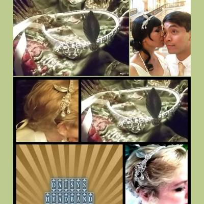 Daisy's headband, the great gatsby,  vintage 1920's style, custom - Thumbnail 3
