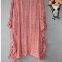 Loose Crochet Knit Cardigan Top - Thumbnail 2