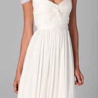 Beaded prom dress, elegant bridesmaid dress, cap sleeve prom dress, chiffon bridesmaid dress, formal prom dress, occasion dress, PD15265 - Thumbnail 1