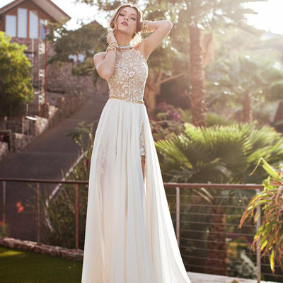 White prom dress, long prom dress, lace prom dress, custom prom dress, prom dresses , evening dress, bd14416