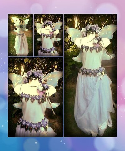 Blue Fairy Costume-Dress, Wings, Headdress and Wand--CustomTo Order