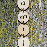 Wooden Ash Round Hanging "Family" Wall Decor - Thumbnail 1