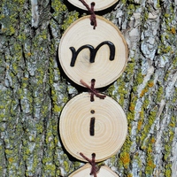 Wooden Ash Round Hanging "Family" Wall Decor - Thumbnail 2