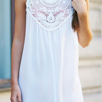 Enchanted White Boho Lace Dress - Thumbnail 1