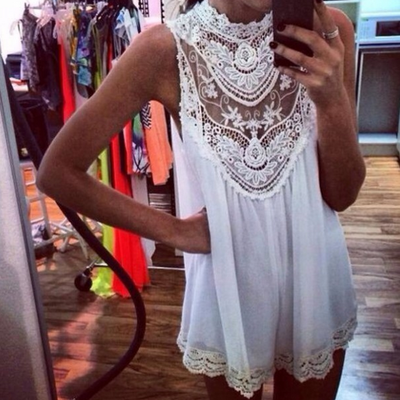 Enchanted white boho lace dress